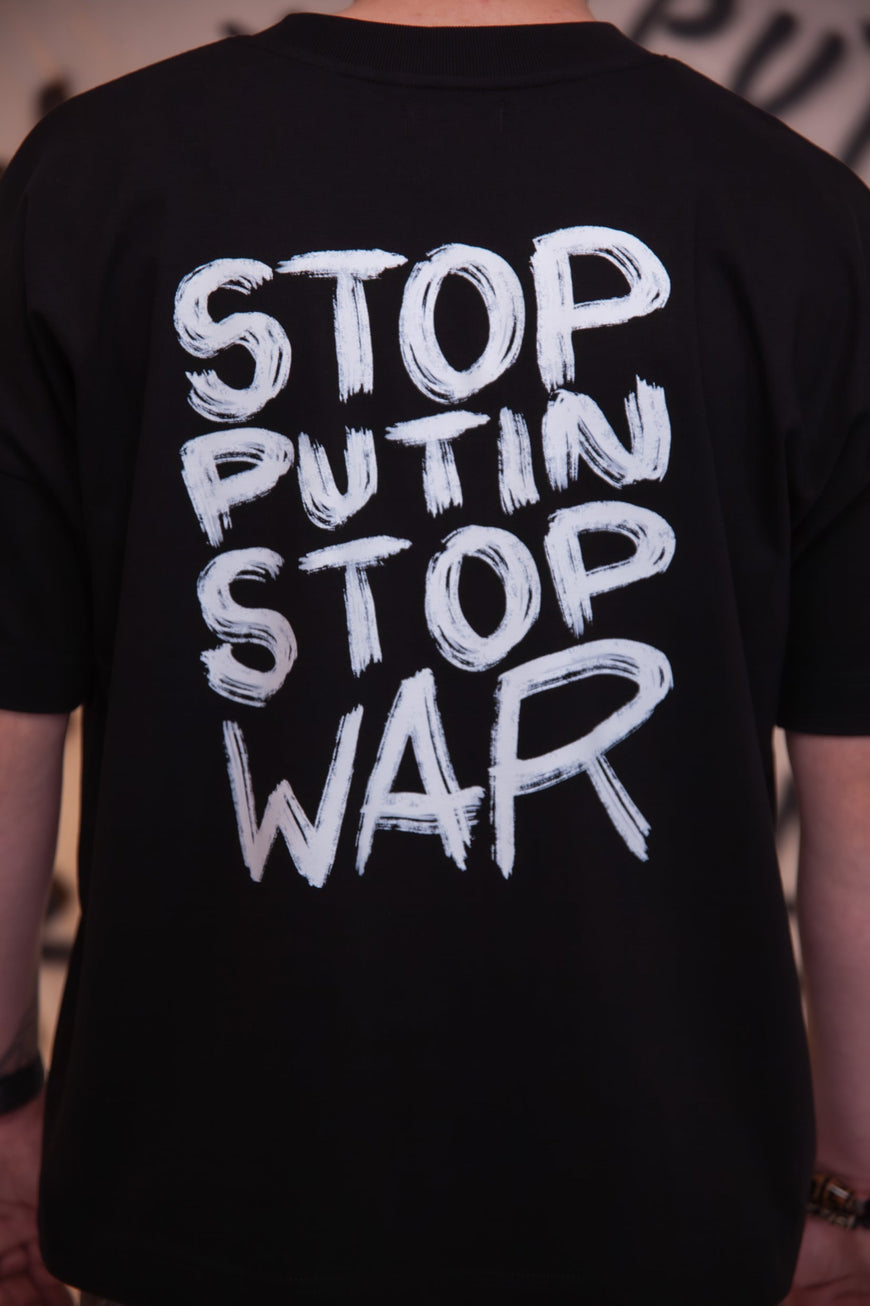 Black “Stop War” T-shirt