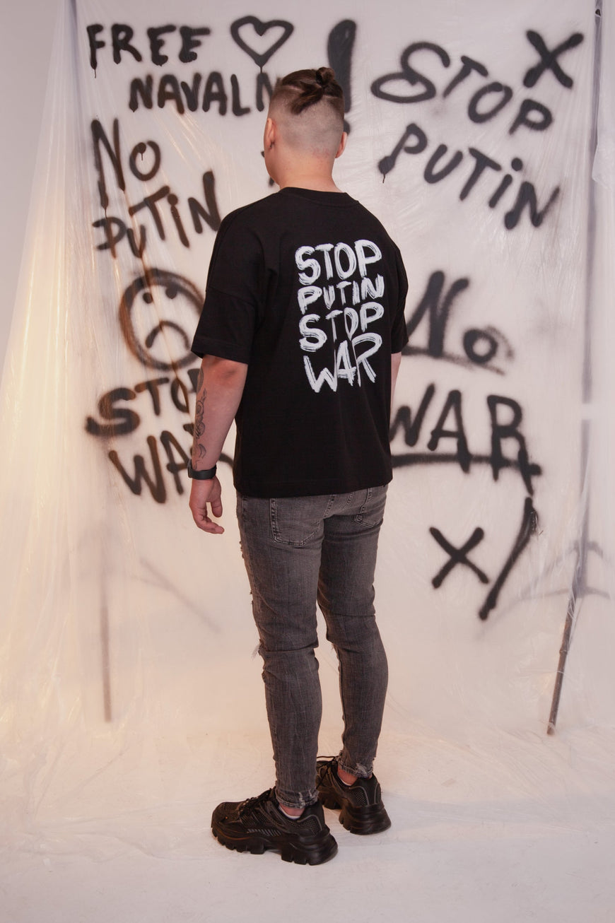 Black “Stop War” T-shirt